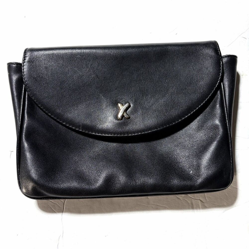 Paloma Picasso Women’s Authentic Black Leather Crossbody Bag Logo Missing Strap